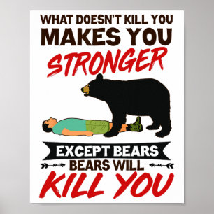 Poster Ours drôles vous tueront Attaque d'ours Camping Ca