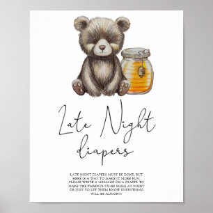 Poster Ours en bas âge - Jeu de couches de nuit