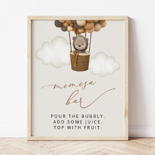 Poster Ours En Conflit, Ballons Brown, Bar Momosa Baby sh