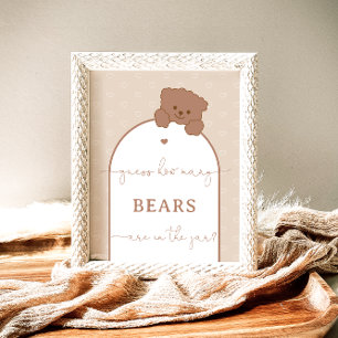 Poster Ours En Conflit Minimaliste Devine Combien D'Ours