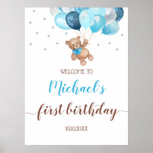 Poster Ours en peluche à peine attendre Bienvenue Premier