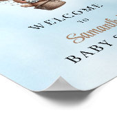 Poster Ours en peluche aquarelle accueil montgolfière (Coin)