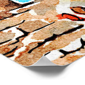 Poster Ours en peluche aquarelle aux ruines antiques (Coin)