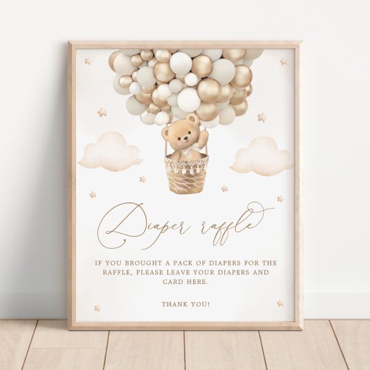 Poster Ours en peluche avec chiche à balloon neutre