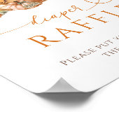 Poster Ours en peluche avec couche Citrouille Baby shower (Coin)