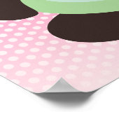 Poster Ours en peluche bébé vert menthe et rose (Coin)