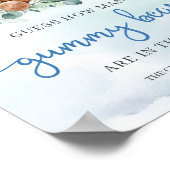 Poster Ours en peluche bleu floral Devis Combien d'Ours e (Coin)