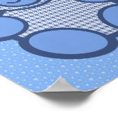 Poster Ours en peluche bleu plaid (Coin)