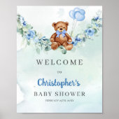 Poster Ours en peluche bleu poussiéreux eucalyptus bienve (Devant)
