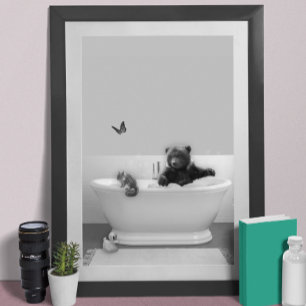 Poster Ours en peluche dans la baignoire Bain moussant Nu