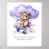 Poster Ours en peluche dans l'avion Nourriture Décor Mur  (Devant)