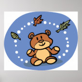 Poster Ours en peluche d'automne (Devant)
