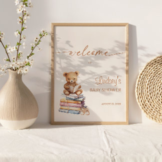 Poster Ours en peluche de livre de contes Baby Shower Boh
