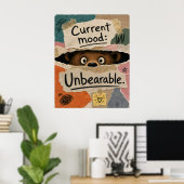 Poster Ours en peluche drôle (Bureau à domicile)