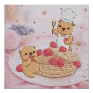 Poster Ours en peluche & Gaufres