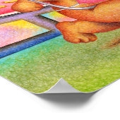 Poster Ours en peluche ligne d'arrivée. (Coin)