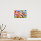 Poster Ours en peluche ligne d'arrivée. (Cuisine)