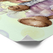 Poster Ours en peluche marron Balançant une robe lavande  (Coin)