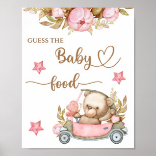 Poster Ours en peluche Ours de bébé "Guess the Baby Food"
