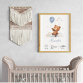 Poster Ours en peluche personnalisé avec pouponnière à ba