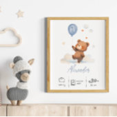 Poster Ours en peluche personnalisé avec pouponnière à ba