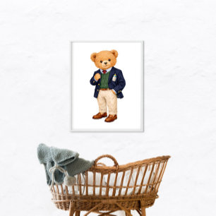 Poster Ours en peluche Polo élégant Prépa