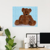 Poster Ours en peluche (turquoise) (Bureau à domicile)