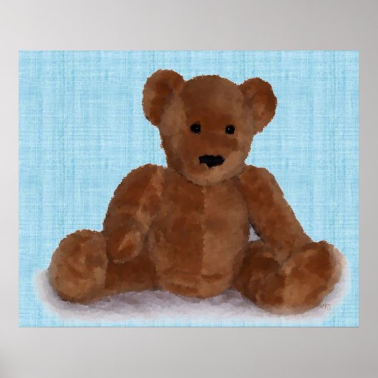 Poster Ours en peluche (turquoise) (Devant)