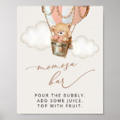 Poster Ours En Teddy, Ballotte À Air Chaud Rose, Bar Momo (Devant)