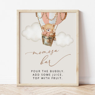 Poster Ours En Teddy, Ballotte À Air Chaud Rose, Bar Momo