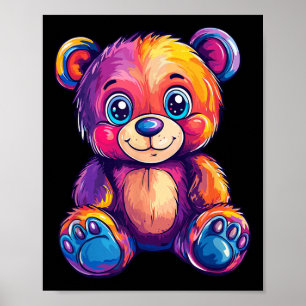 Poster Ours En Teddy Coloré Aux Grands Yeux