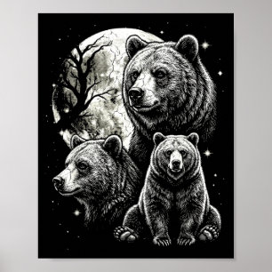 Poster Ours esthétique vintage des années 90 y2k faune ou