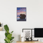 Poster Ours et couteaux - Yukon, Alaska (Bureau à domicile)