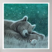 Poster Ours et souris endormis Imprimer (Devant)