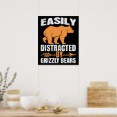 Poster Ours - Facilement Distrait Par Les Ours Grizzly (Cuisine)