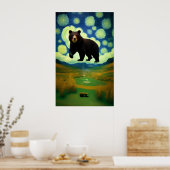 Poster Ours géant nocturne étoilé (Cuisine)