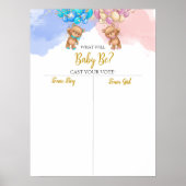 Poster Ours Genre révéler Garçon ou fille graphique (Devant)