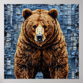 Poster Ours grizzli (Devant)