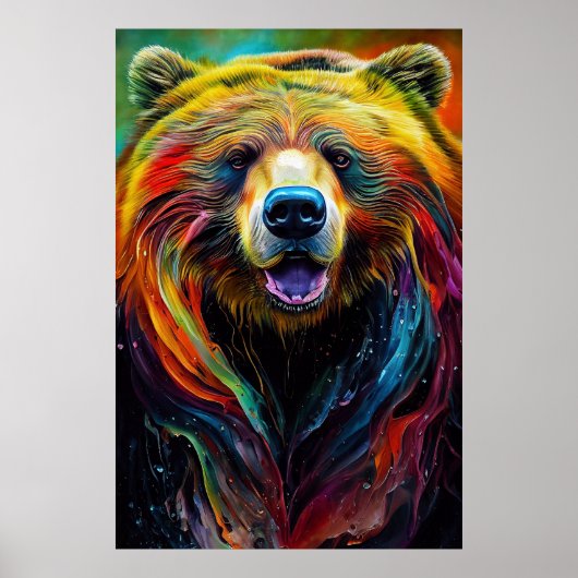 Poster Ours Grizzly Animal Discovery Aventure Nature Pla (Devant)