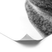 Poster Ours grizzly grognant noir blanc moderne (Coin)