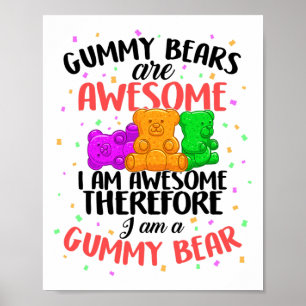 Poster Ours Gummy Danser Animal Bonbons Pour Jeune Adulte