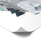 Poster Ours hiver montagnes lune (Coin)