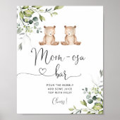 Poster Ours jumeaux eucalyptus bar Mom-osa (Devant)