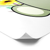 Poster Ours Koala mignon avec fleurs (Coin)