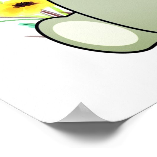 Poster Ours Koala mignon avec fleurs (Coin)