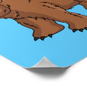 Poster Ours mignon avec dessin animé sur les fleurs (Coin)