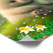 Poster Ours mignon en Miel de Jardin Abeille Custom Wall  (Coin)