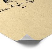 Poster Ours mignon et oiseaux chantant pour l'art de la l (Coin)