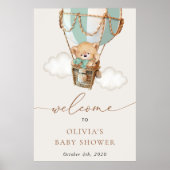 Poster Ours, Montgolfière Verte, Bienvenue à la Baby Show (Devant)