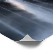 Poster Ours noir assis au-dessus de la cascade (Coin)